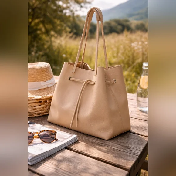 NWT 8 Other Reasons Elegant Cream Slouchy Bucket Bag - Picture 4 of 10